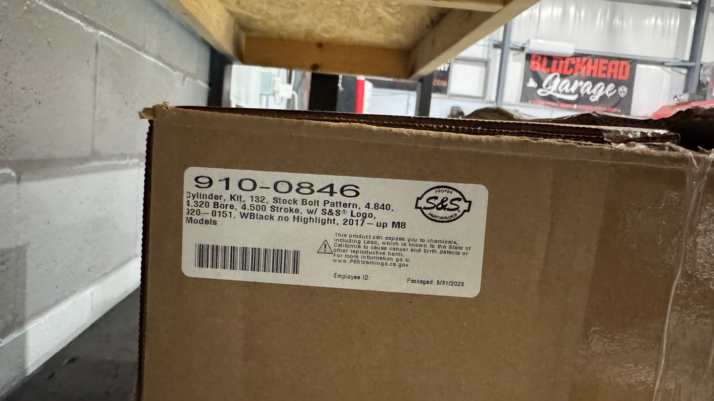 S&S 132" Big Bore Cylinder Kit - Black - M8