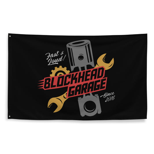 Blockhead Garage Flag