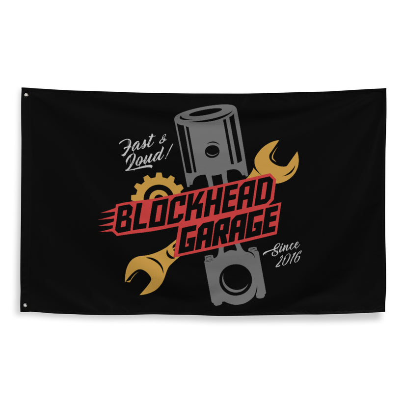 Blockhead Garage Flag Blockhead Moto